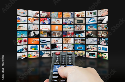 Obraz na płótnie Multimedia video wall television broadcast