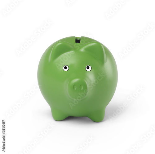 Isolated green piggy bank