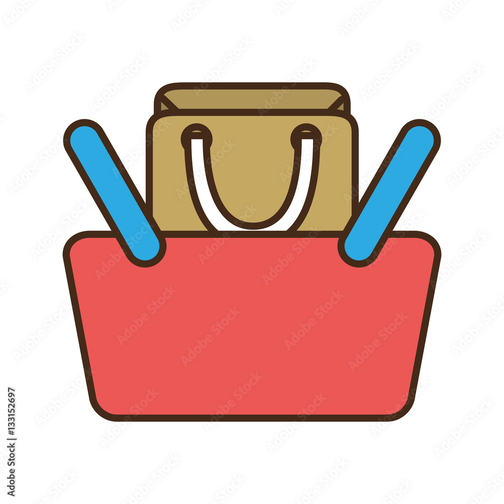 cartoon red basket shopping bag gift online vector illustration eps 10 cartoon red basket shopping bag gift online vector illustration eps 10