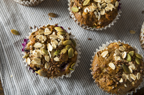Healthy Organic Seed and Blueberry Muffins