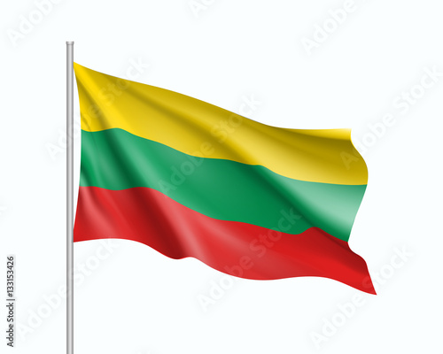 Foto Waving flag of Lithuania state