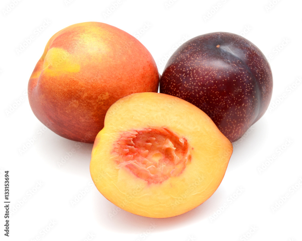 organic peach fruit cutout on white background organic peach fruit cutout on white background