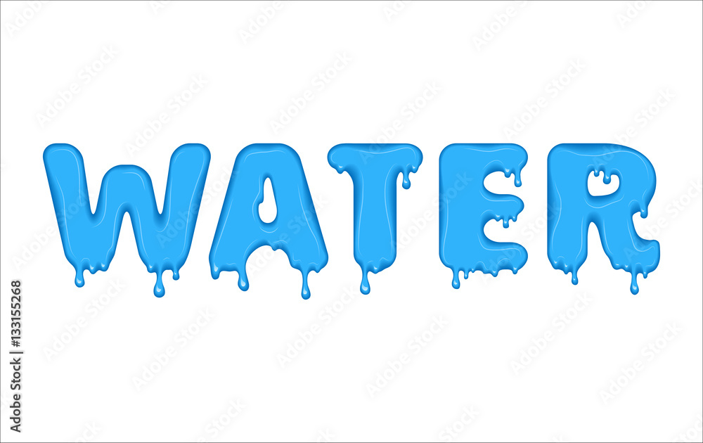 vector-word-made-of-flowing-water-letters-with-blots-drops-splashes