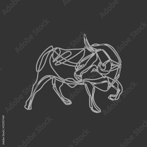 Bull icon - vector illustration