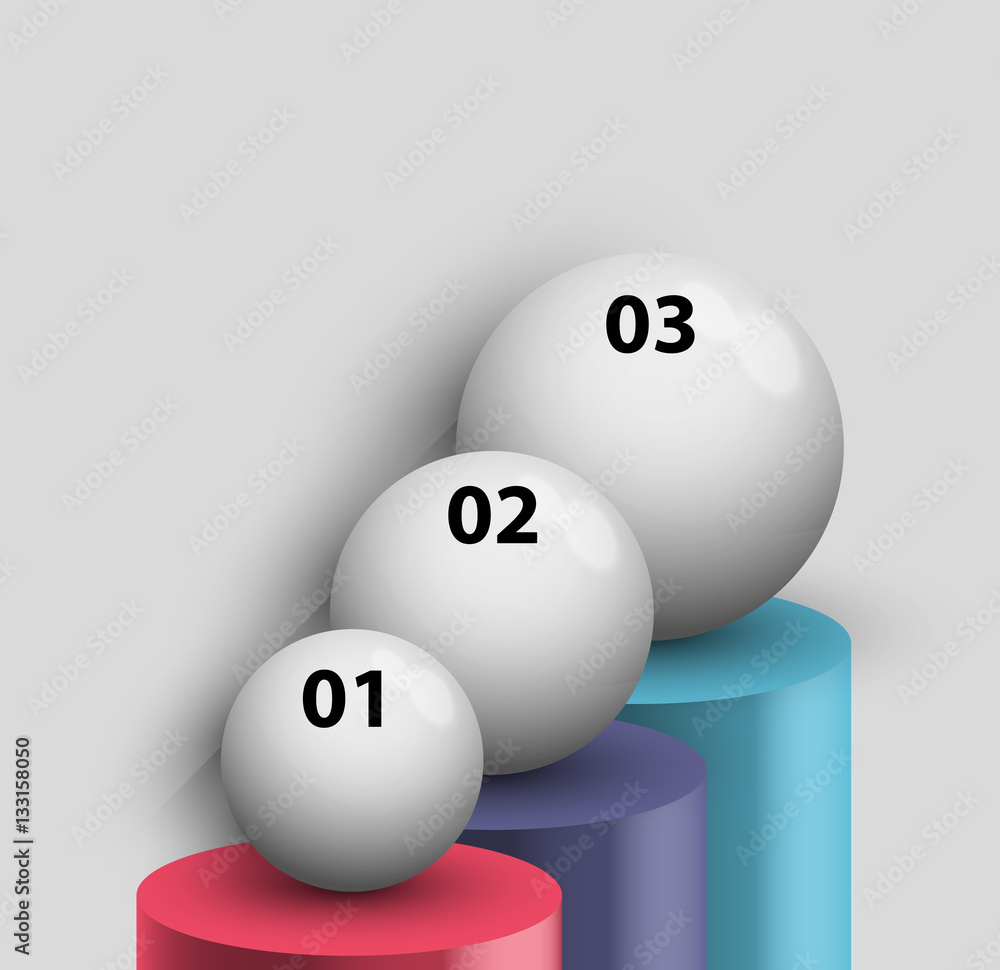 Balls with data on columns vector infographics element Balls with data on columns vector infographics element