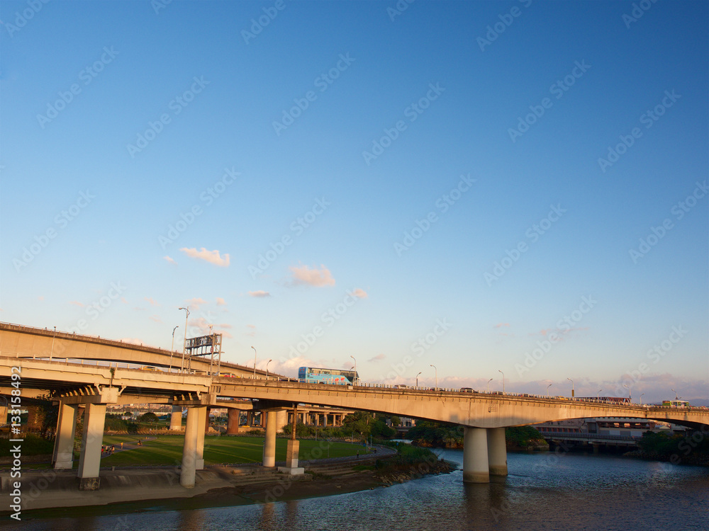 Extend viaduct at Riverside,Taipei city,Taiwan