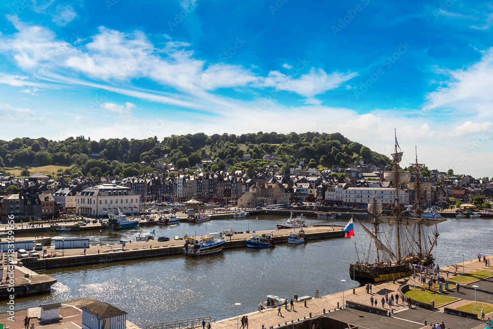 Panoramic view of Honfleur Harbour