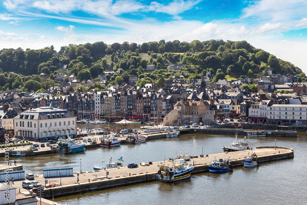 Panoramic view of Honfleur Harbour