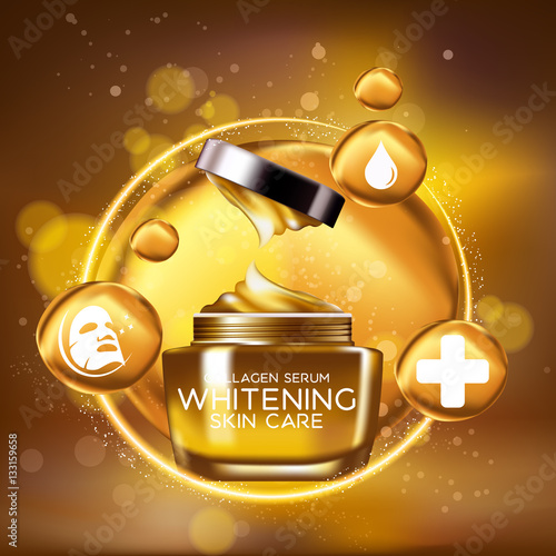 Collagen Serum Background Concept Skin Care Cosmetic