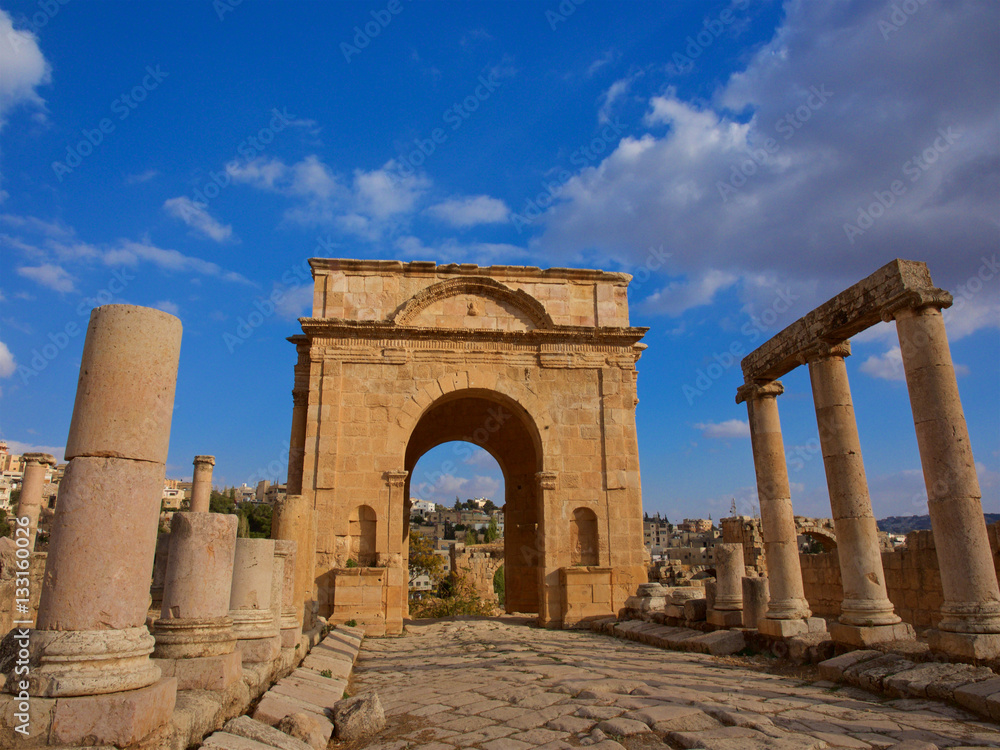 Rome city gate ruins,.Jerash,Jordan