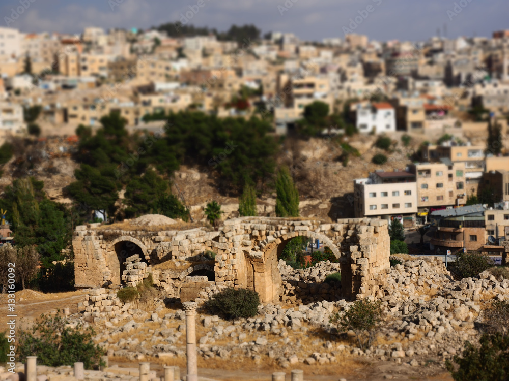 Jerash  city gate ruins ,Jordan,perspective