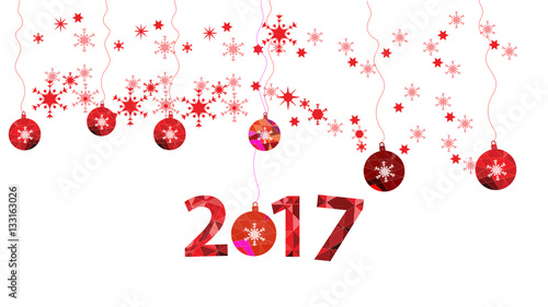 2017 banner with Christmas balls