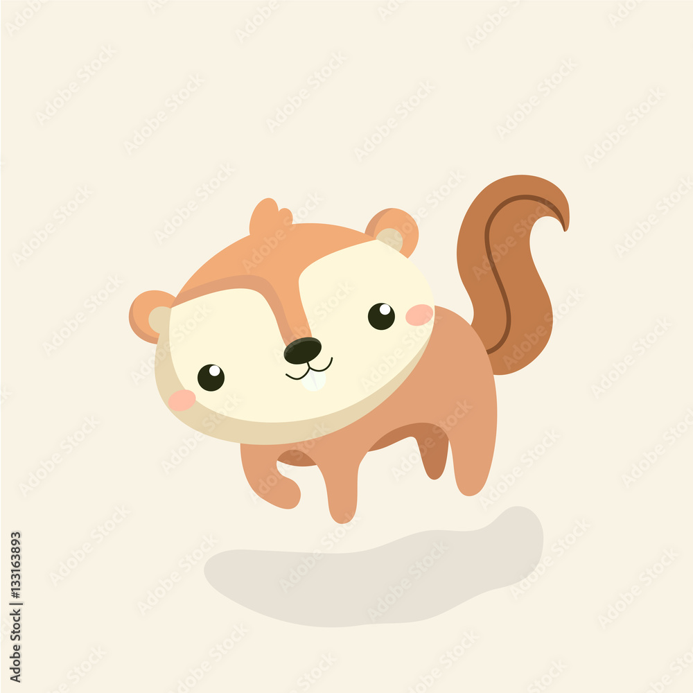 Obraz premium Cute squirrel cartoon.