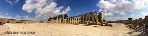 Jerash rome square ruins panoramic view,Jordan