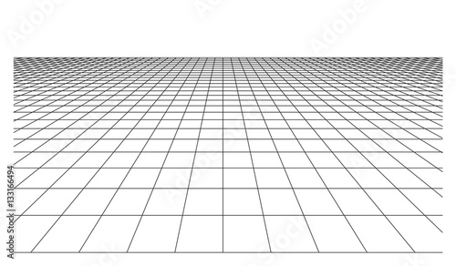 Checkered floor with square tiles in perspective