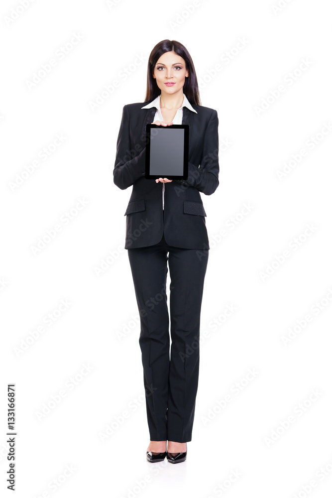 Young and beautiful businesswoman with a tablet Young and beautiful businesswoman with a tablet