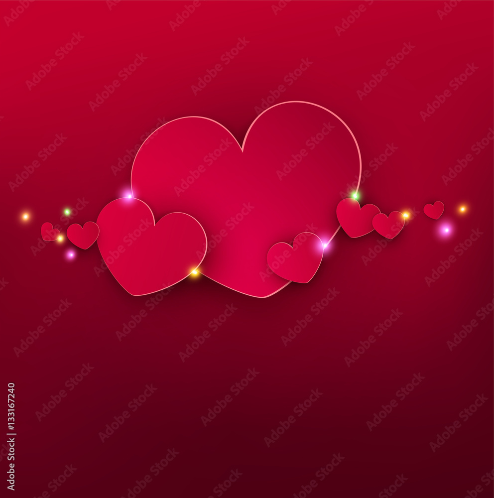 Vector festive background Valentine's Day. Template for an invit
