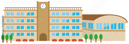 校舎と体育館のイメージイラスト