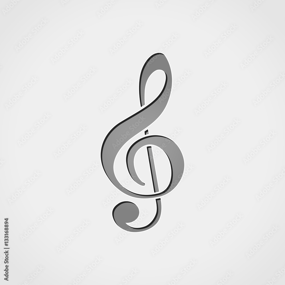 Fototapeta premium music grey icon