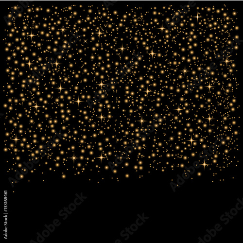 Gold glitter star dust background. Vector illustration