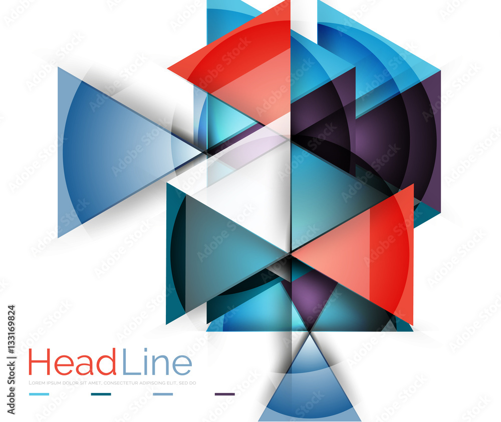Colorful triangles on white background Colorful triangles on white background