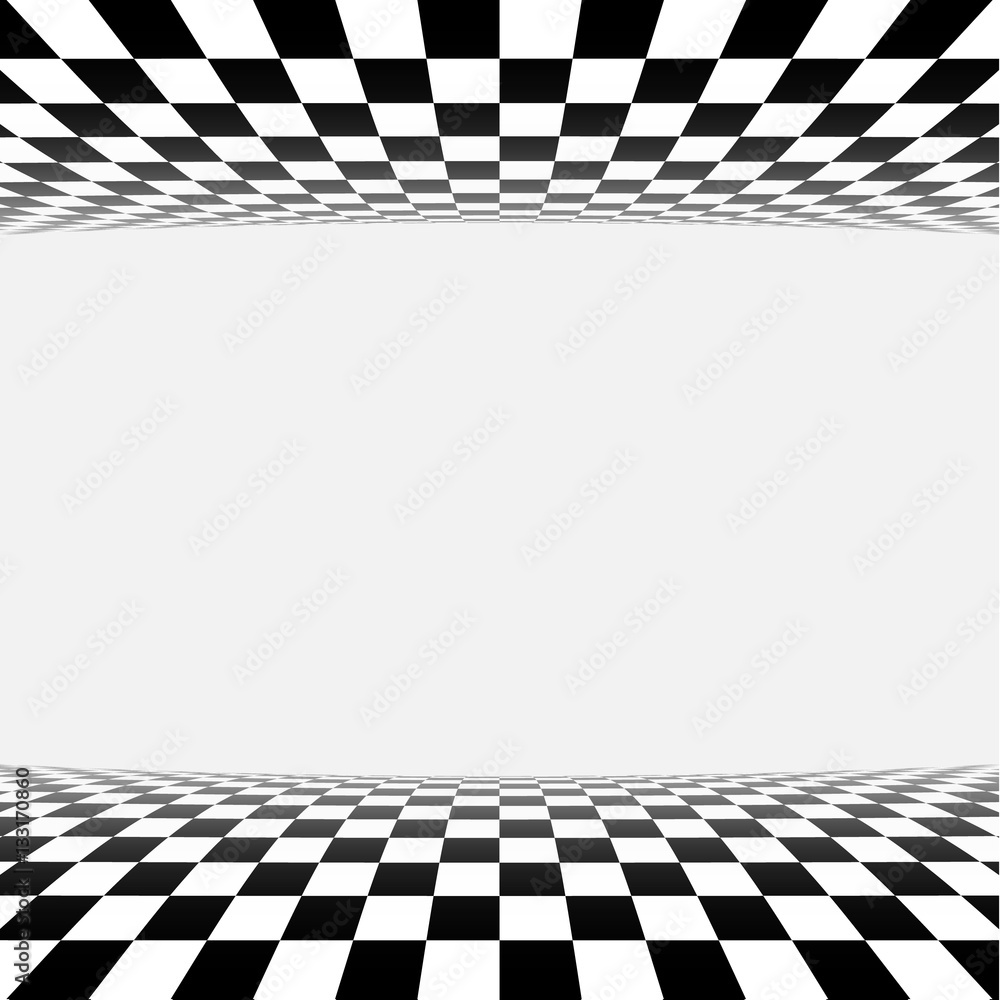 Naklejka premium abstract checker background in perspective