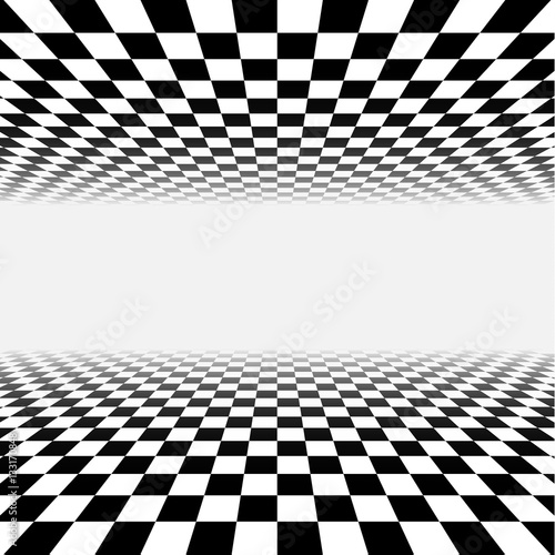 abstract checker background in perspective
