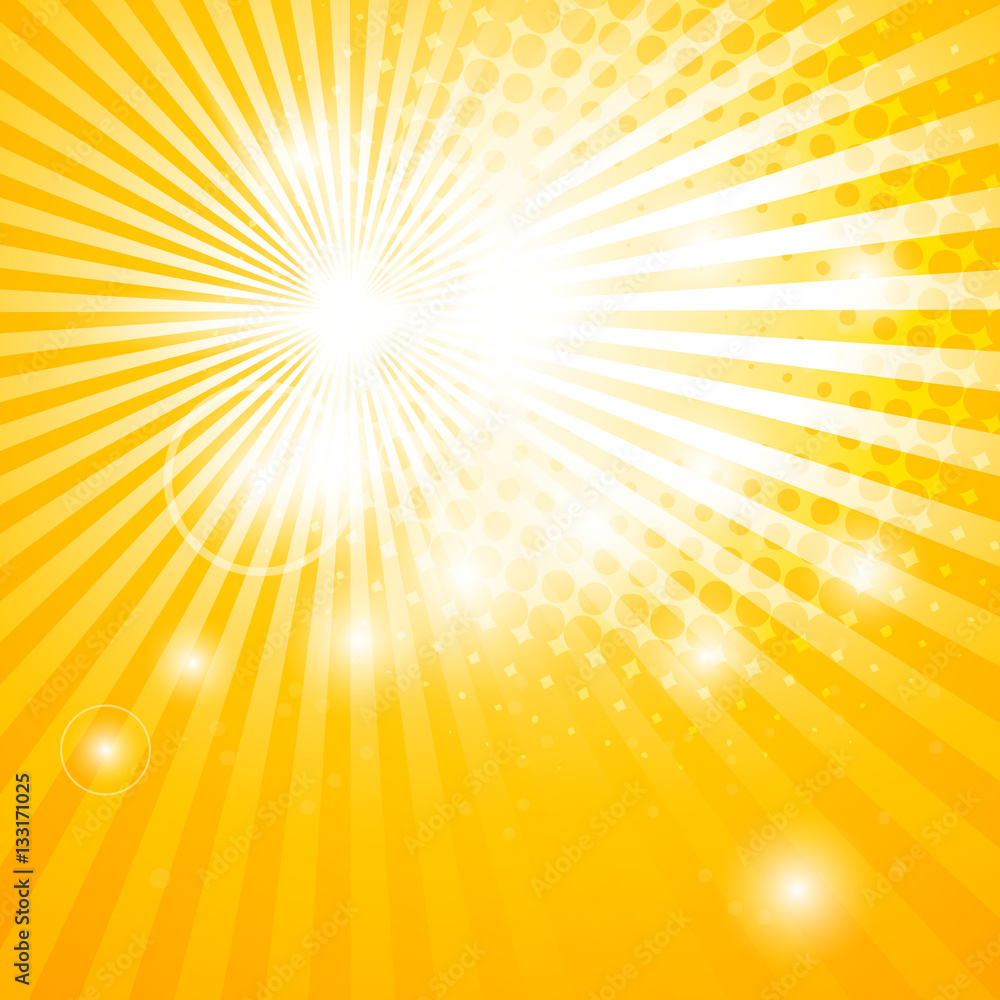 Obraz premium abstract background with sun rays and lens flare effect