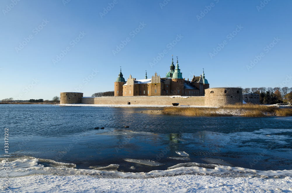 Winter view at Kalmar Castle in Sweden