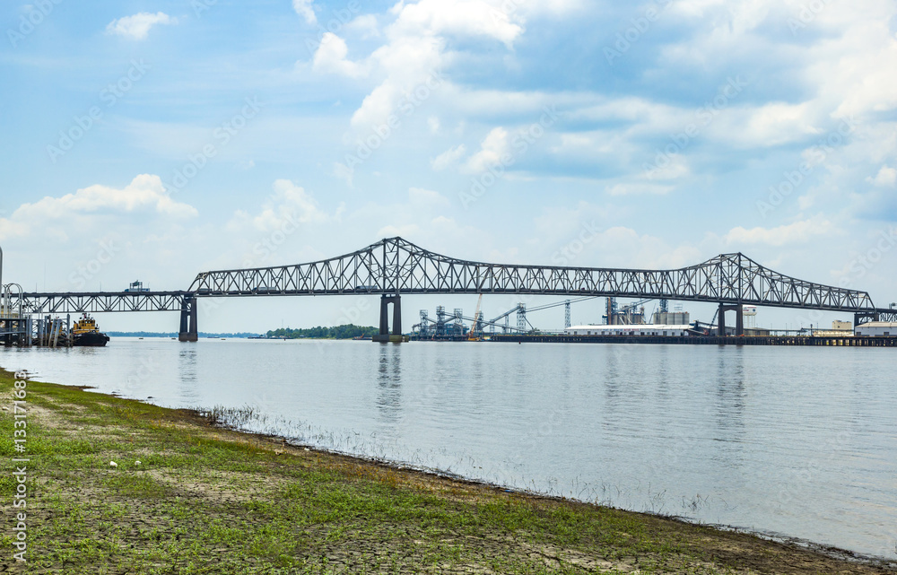 Mississippi River Bridge in Baton Rouge Louisiana