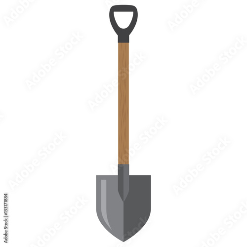 Icon garden shovel with a wooden handle.