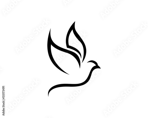 Fototapete Bird wing Dove Logo Template vector illustration