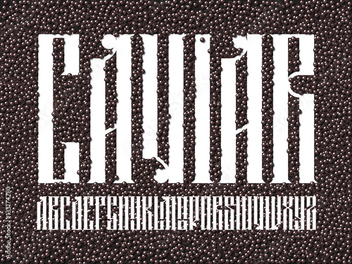 Old slavic font black caviar