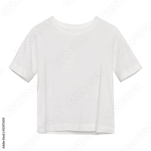 Woman`s white t-shirt with empty space isolated