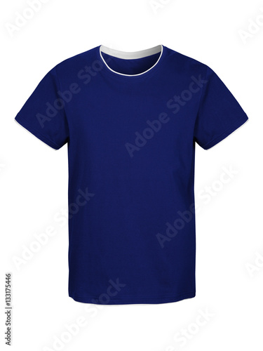 Blue t-shirt isolated on white