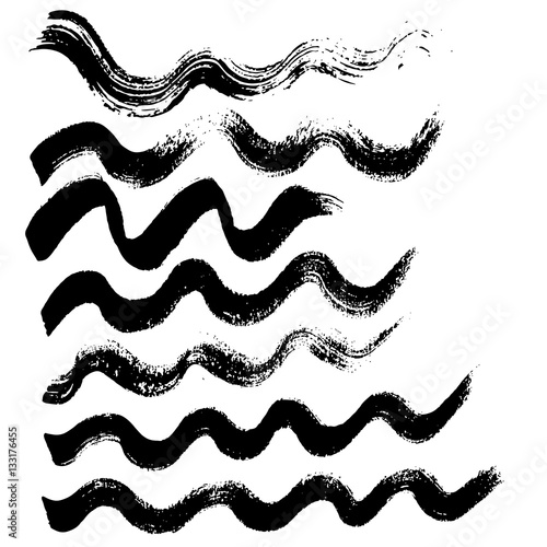 Ink vector brush strokes. Vector illustration. Grunge texture.