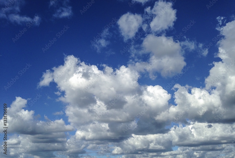 Obraz premium 夏の晴れた空と雲