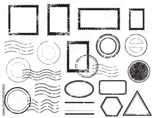 Blank postal stamps set.illustration vector