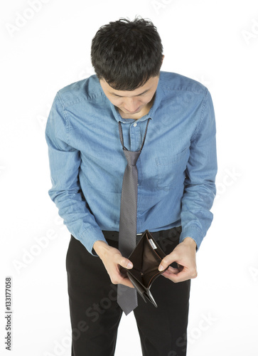 man with empty wallet