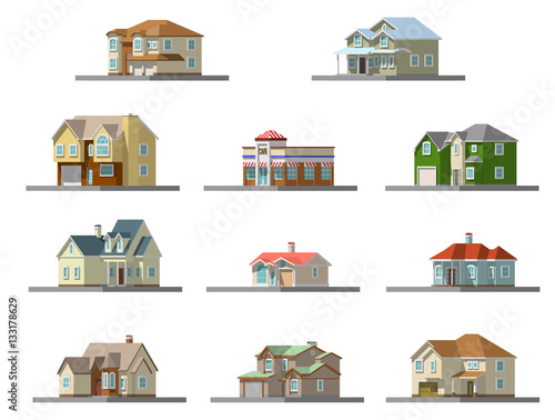 image of a private house. vector flat illustration