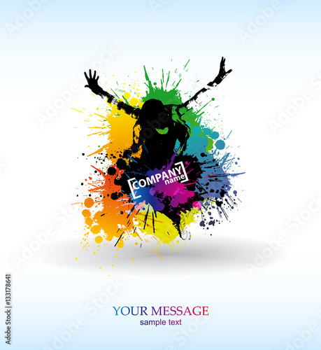 Colour grunge the poster. Abstract background vector