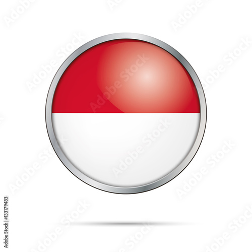 Vector Indonesian flag Button. Indonesia flag in glass button style with metal frame Free Download Vector Indonesian flag Button. Indonesia flag in glass button style with metal frame - GFXLoad