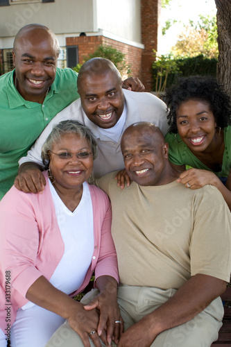 Mature African American couple and their adult kids. © digitalskillet1