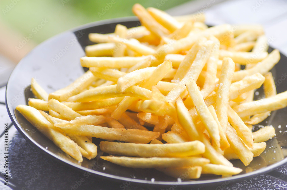French fries or fried potato on the table French fries or fried potato on the table