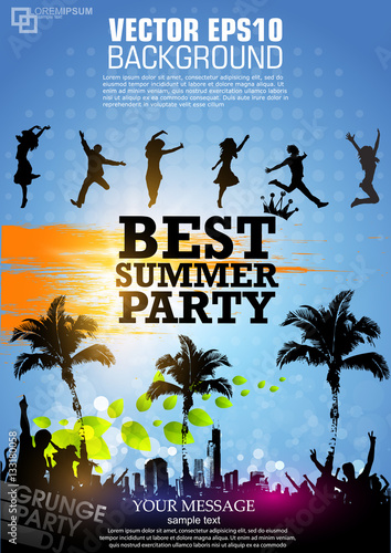 Colour grunge poster for summer party