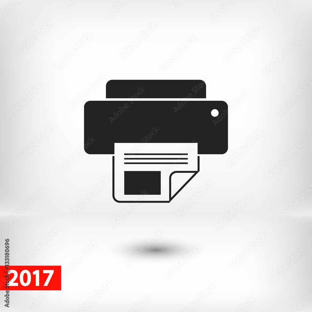 Printer icon, vector illustration. Flat design style Printer icon, vector illustration. Flat design style