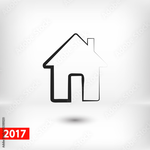 house icon  vector illustration. Flat design style