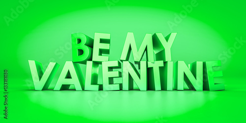 schlichtes und elegantes Motiv zum Valentinstag mit "Be my Valentine"