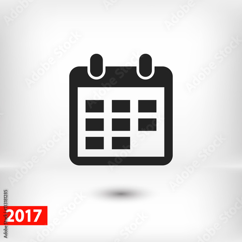 Calendar icon, vector illustration. Flat design style