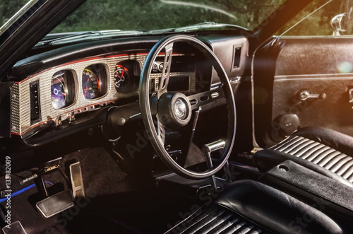 Vintag antique car vehicle interior © yanik88